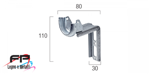 Supporto a cassonetto collo 80 senza cuscinetto